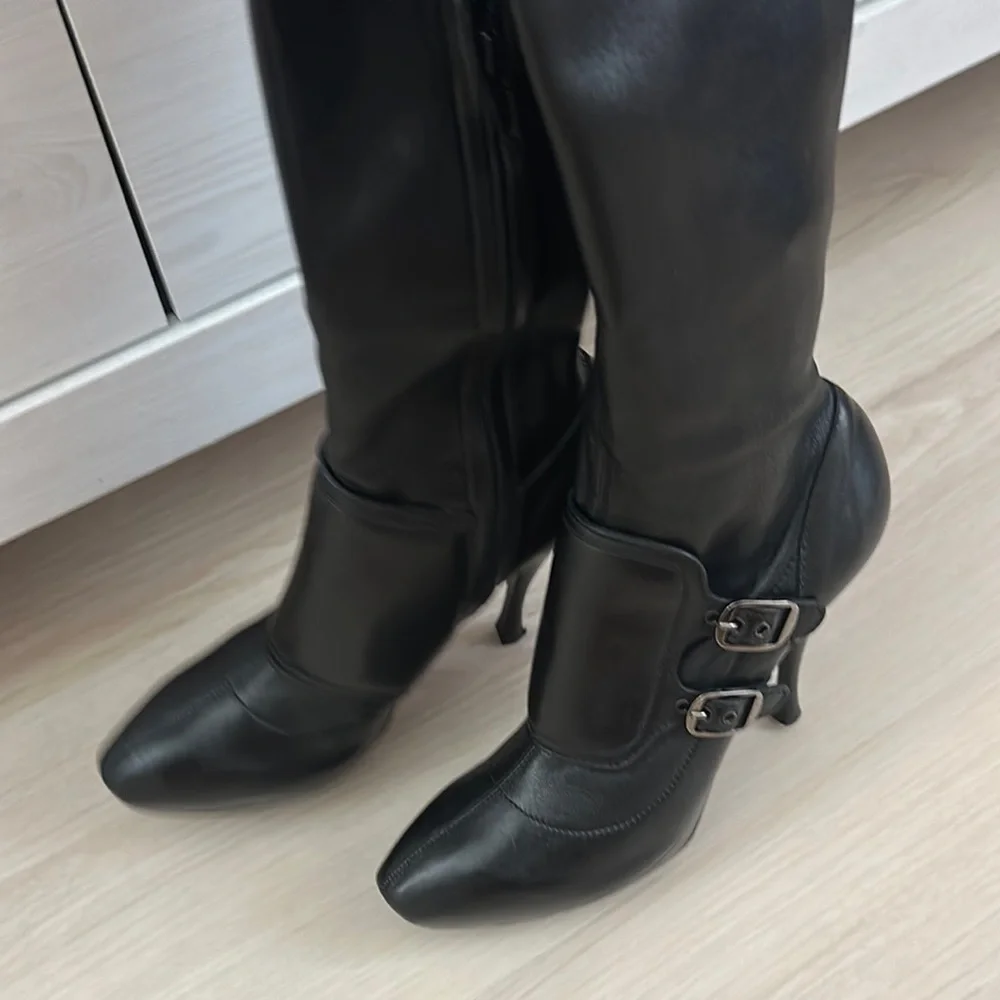 Black Leather Women's Boots